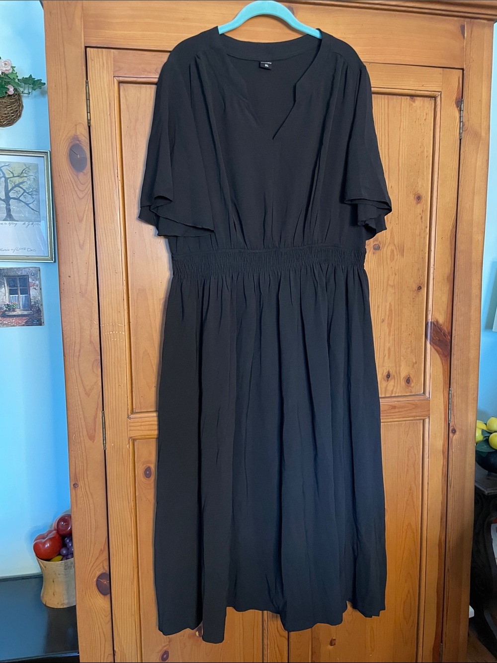 Black Face Framing Dress, Size 3X